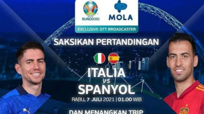 Duel Italia vs Spanyol di Mola TV.