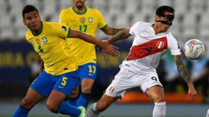 Duel Brasil vs Peru di Copa America 2021.