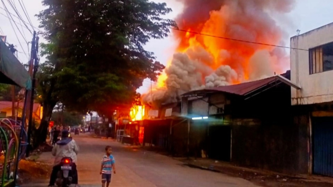 Kebakaran di Medan, Sumut.