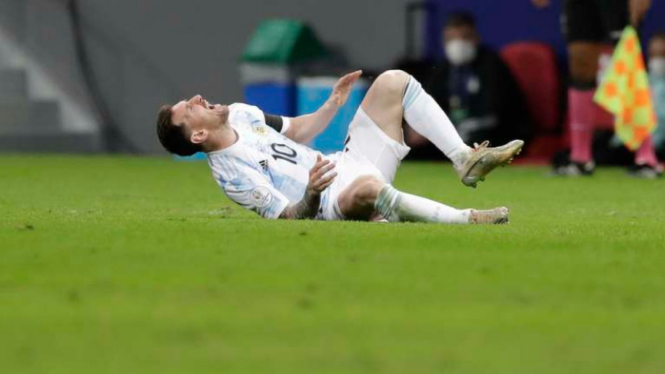 Lionel Messi saat Argentina menghadapi Kolombia di semifinal Copa America 2021