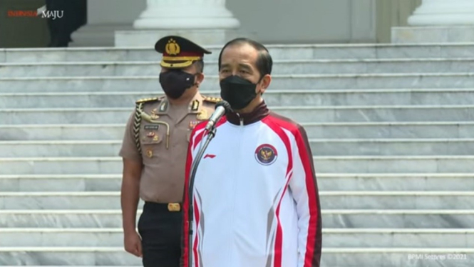 Presiden Indonesia Joko Widodo melepas kontingen Indonesia ke Olimpiade Tokyo