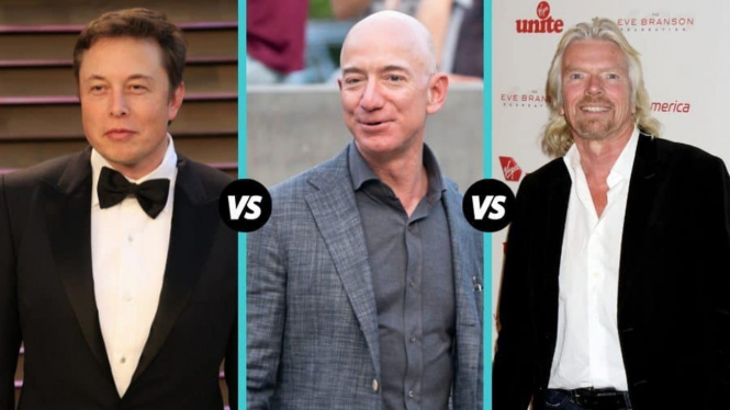 Tiga miliarder Elon Musk, Jeff Bezos dan Richard Branson, berlomba pamer wisata luar angkasa.