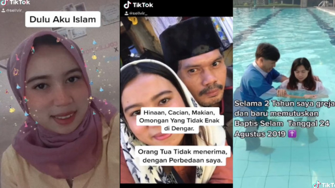 Viral Video Dulu Saya Islam, Kini Saya Masuk Kristen (TikTok/sellvir_)