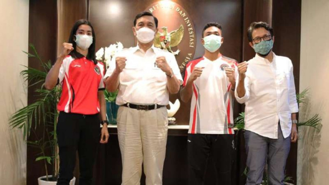 Ketum PB PASI, Luhut Binsar Panjaitan melepas dua atletnya ke Olimpiade Tokyo