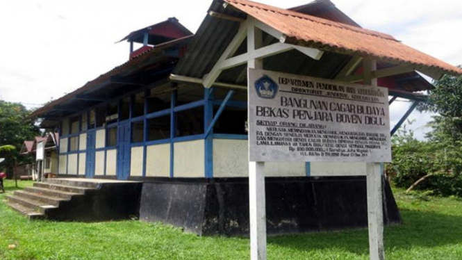 Bangunan eks penjara di Boven Digoel, Papua.