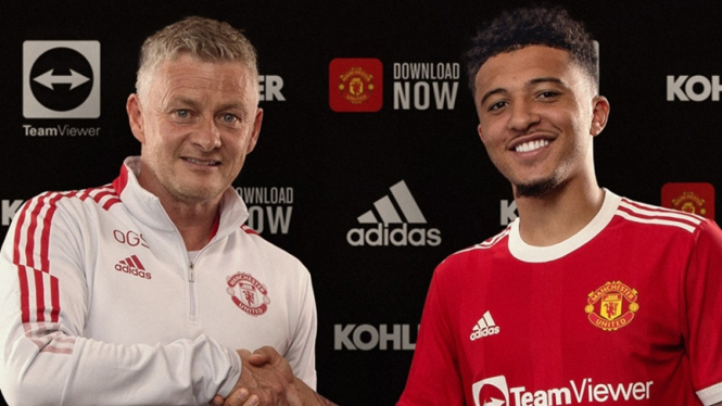 Jadon Sancho bersama Ole Gunnar Solskjaer