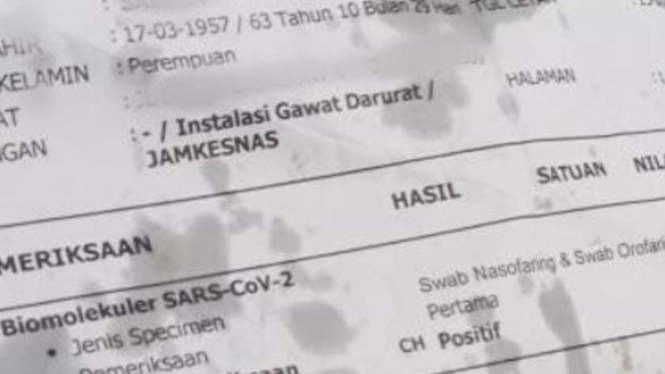 Surat Hasil Swab Positif COVID-19 jadi Bungkus Gorengan.