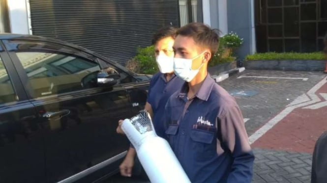 Kejaksaan Negeri Surabaya saat merilis kasus tabung oksigen harga selangit