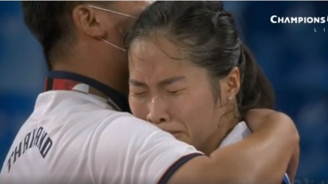 Ratchanok Intanon menangis usai tersingkir dari Olimpiade Tokyo 2020