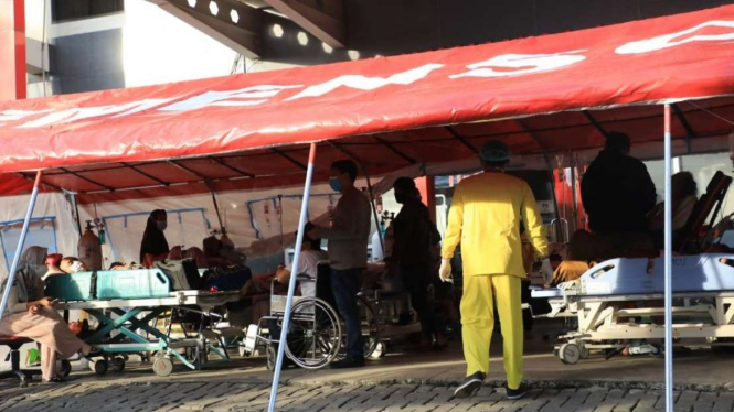 Tenda yang sempat dijadikan IGD darurat di RSUD Tugurejo Semarang.