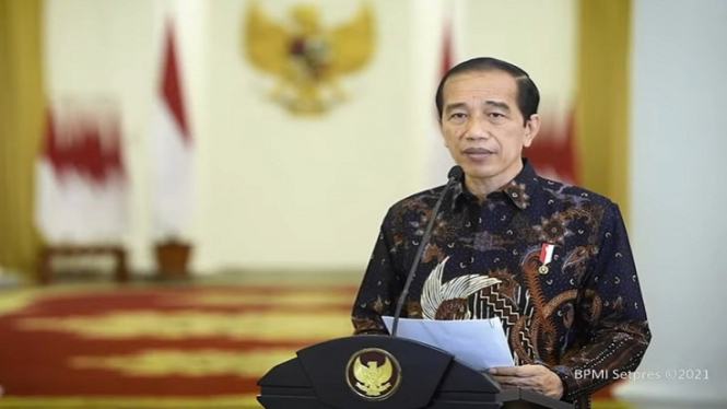Presiden Jokowi saat mengumumkan perpanjangan PPKM level 4 hingga 9 Agustus