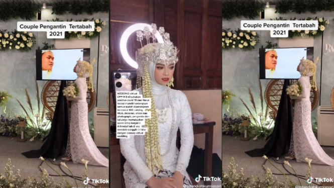 Viral Pengantin Nikah Virtual, Pengantin Pria Terpapar COVID-19 (TikTok/intandiahkurniasari)