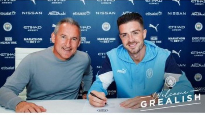 Jack Grealish resmi bergabung dengan Manchester City