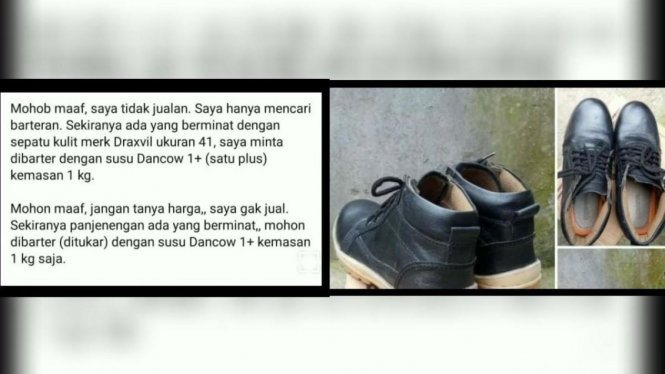 Kisah sang Ayah barter sepatu demi sekotak susu Anak