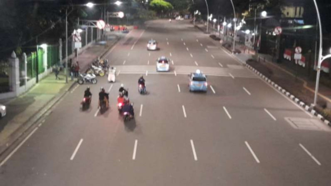 AKsi balap liar di sekitar Istana Negara, Jakarta.