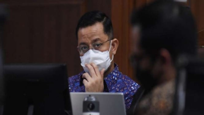 Terdakwa mantan Menteri Sosial Juliari Batubara di Pengadilan Tipikor Jakarta