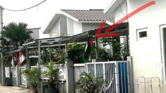 Rumah di Beji Depok mengibarkan bendera Palestina jelang 17 Agustus 2021