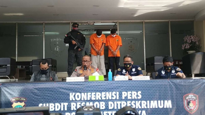 Polda Metro Jaya gelar konferensi pers kasus pembunuhan.