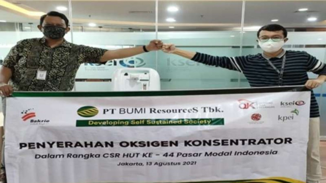 Bumi Resources Sumbang Oksigen Konsentrator kepada SRO Pasar Modal RI.