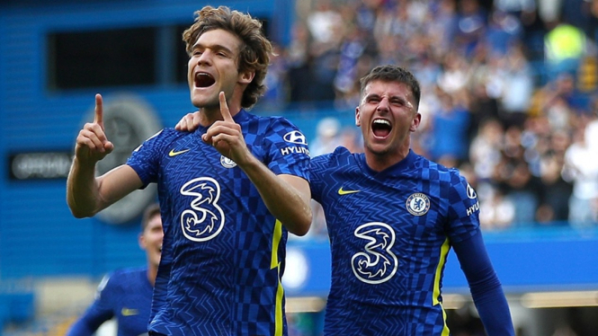 Marcos Alonso penyumbang gol Chelsea ke gawang Crystal Palace