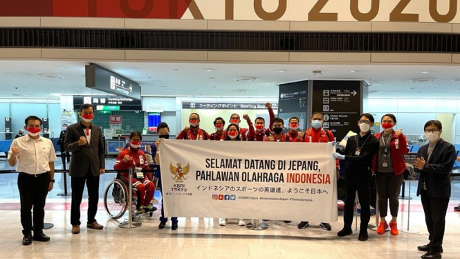 Kloter pertama kontingen Indonesia di Paralimpiade Tokyo 2020 tiba di Jepang