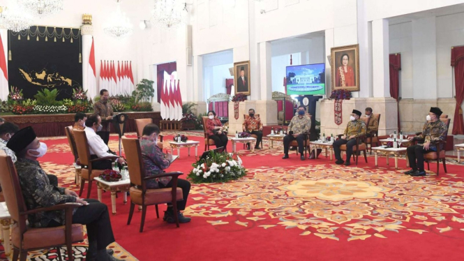 Pertemuan Presiden Jokowi dengan pimpinan Parpol koalisi di Istana.