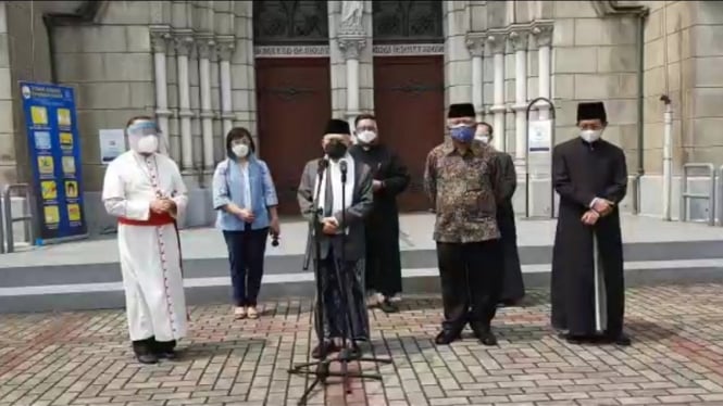 Wapres Maruf Amin meninjau prokes di Masjid Istiqlal dan Gereja Katedral