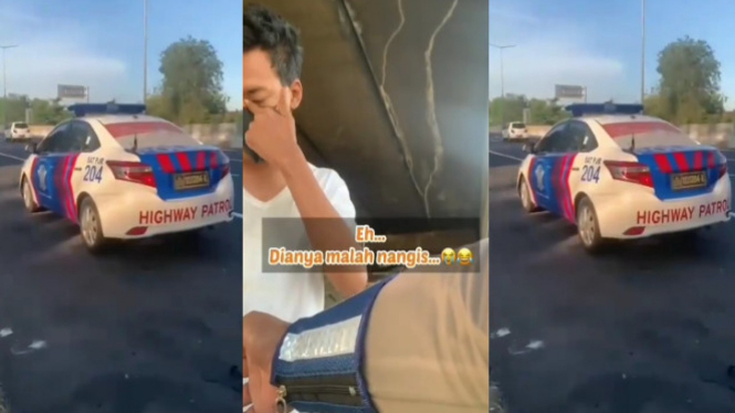 Viral Polisi Beri Uang ke Penghuni Kolong Jembatan (Instagram/lintas.patroli)