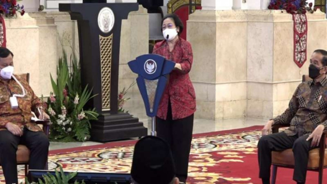 Ketua Umum PDIP Megawati Soekarnoputri di Istana Negara