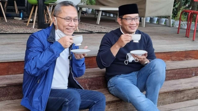 Ketua Umum PAN Zulkifli Hasan dan Gubernur Jawa Barat Ridwan Kamil