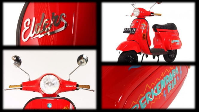 Vespa dikonversi jadi motor listrik.