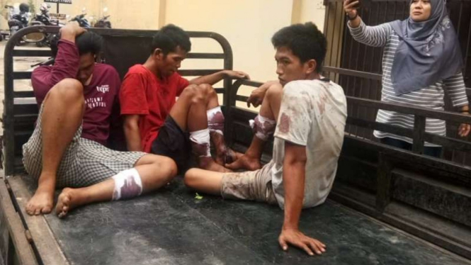 Tiga pemuda yang berkomplot mencuri sepeda motor roda tiga di Palembang, Sumatera Selatan, ditangkap oleh polisi pada Rabu, 1 September 2021.