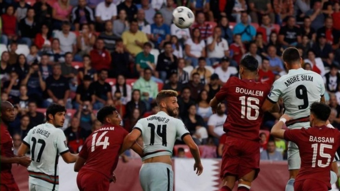 Pertandingan uji coba internasional antara Timnas Qatar vs Portugal. 