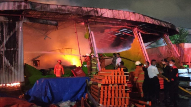 Sebuah gudang di kawasan pergudangan Jalan Agung Karya, Sunter Agung, Tanjung Priok.