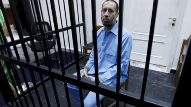 Putra Muamar Gaddafi, Saadi Gaddafi duduk di dalam sel saat sidang