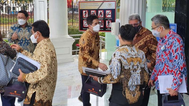 Pertemuan para pengusaha dengan Presiden Joko Widodo.