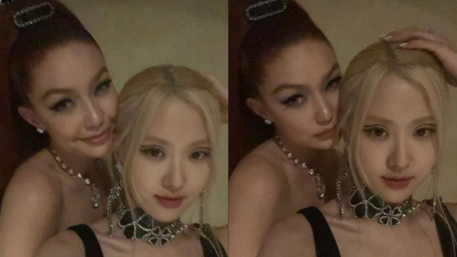 Rose BLACKPINK dan Gigi Hadid.