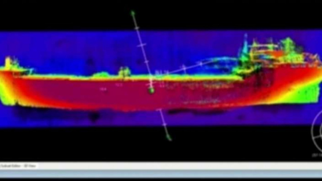 VIVA Militer: Gambar kerangka kapal diambil dari visual scan sonar KRI Pollux