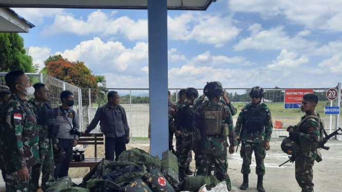 Prajurit TNI yang dikirim ke Kiwirok dari Kodam XVII/Cenderawasih.