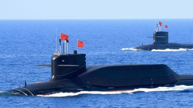 Kapal selam bertenaga nuklir milik militer China pada 2018. Reuters/BBC Indonesia