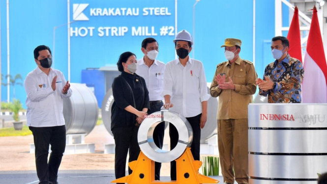 Presiden Jokowi resmikan pabrik Hot Strip Mill #2 Krakatau Steel.