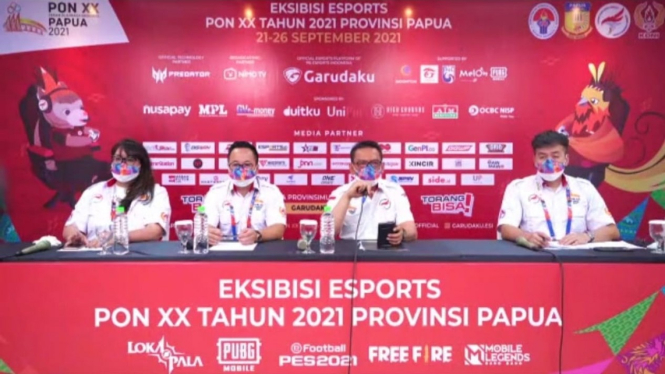Konferensi pers pembukaan eksibisi Esports PON XX Papua