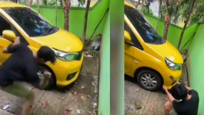 Viral Pria Rusak Mobil karena Mau Ditarik Leasing (Instagram/omg.indonesia.id_)