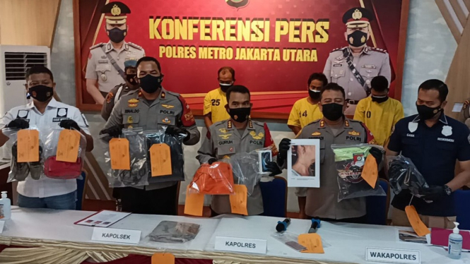 Polres Metro Jakarta Utara merilis komplotan pelaku