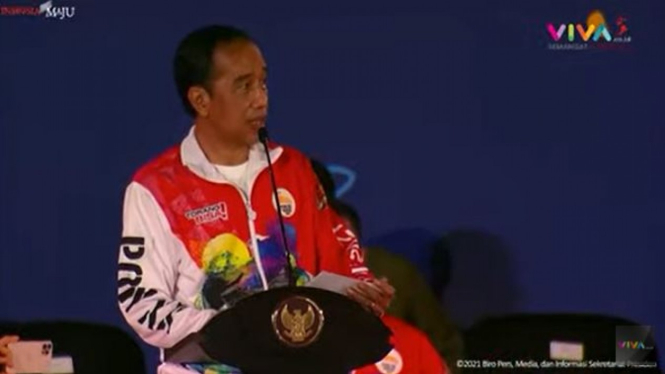 Presiden Jokowi saat pembukaan PON Papua