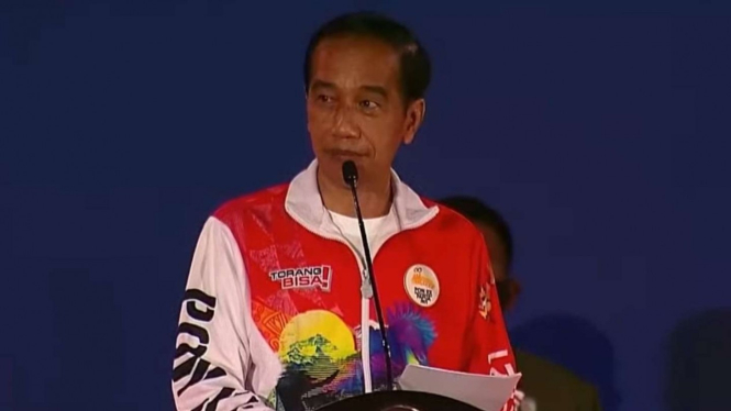 Presiden Jokowi pada pembukaan PON XX Papua.