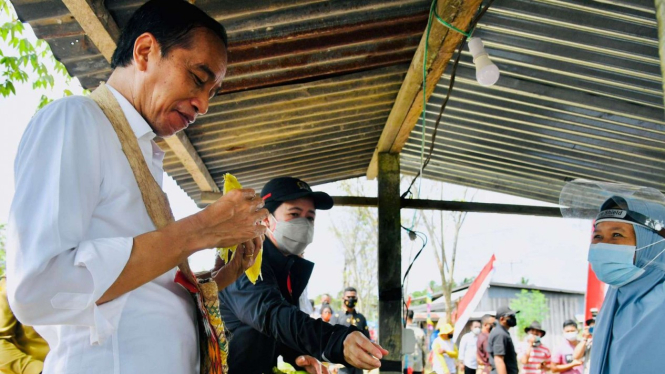 Presiden Jokowi Menyantap Jagung di Pinggir Jalan di Sorong, Papua Barat