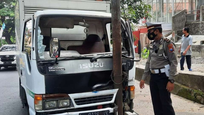 Mobil pick up box yang dicuri di Kota Malang, Jatim.