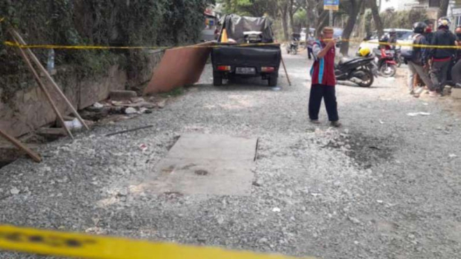 Lokasi gorong-gorong di Kota Tangerang yang tewaskan petugas Telkom.