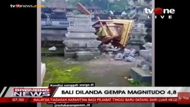 Bali diguncang gempa magnitudo 4,8.